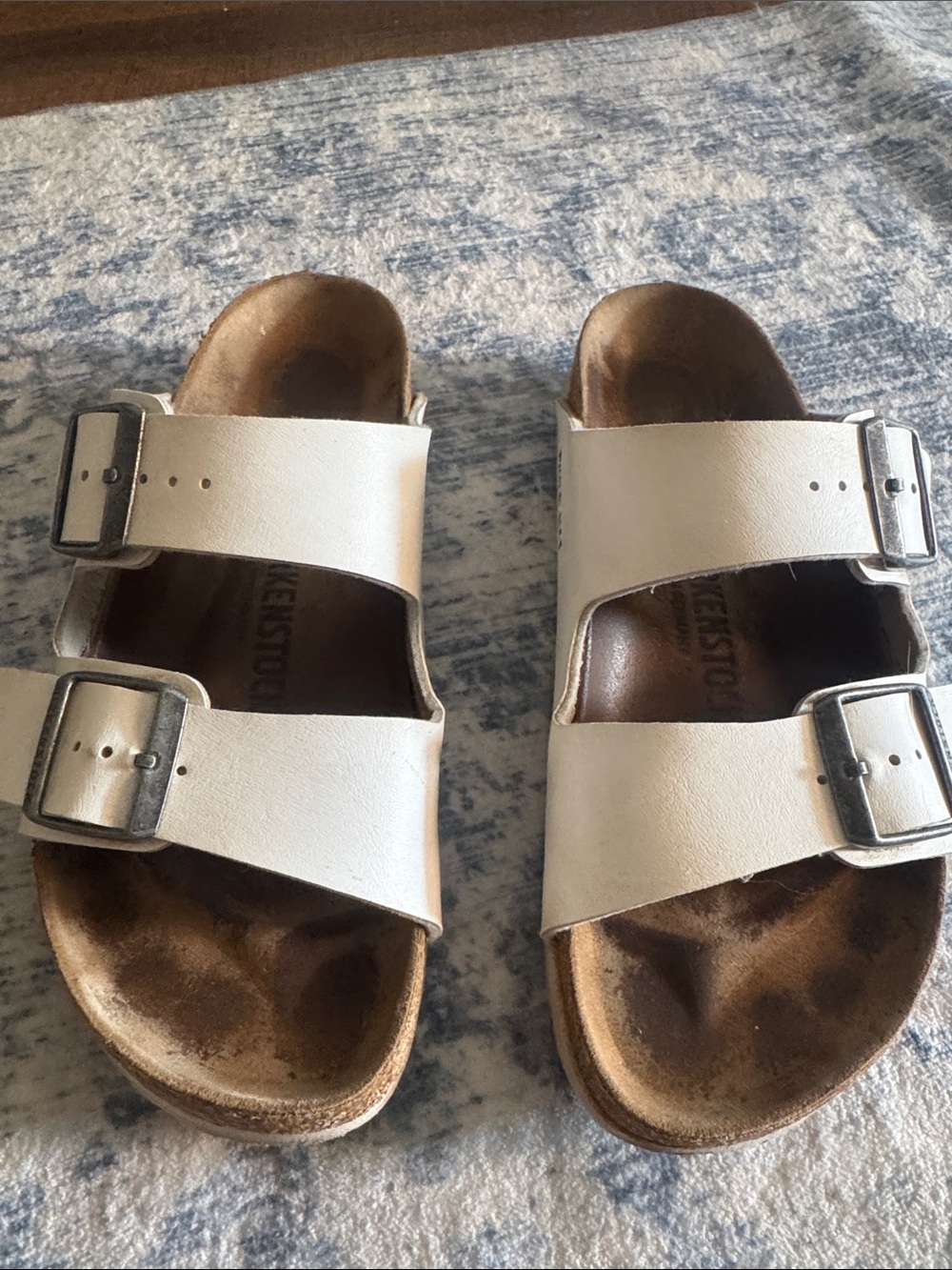 Birkenstock women’s White Double Buckle Sandals